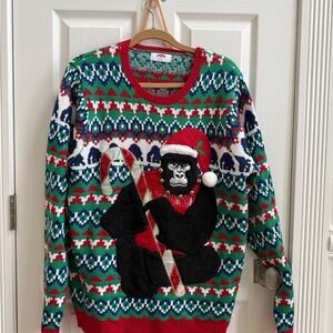 Holiday Time Red and Green Knit Sweater